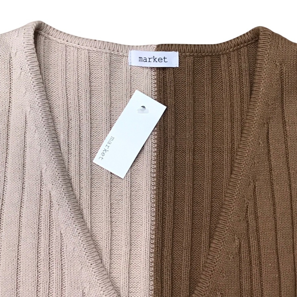 🆕 Market Neutral Colorblock Ribbed Cardigan - Picture 2 of 3